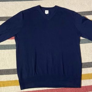 Gap Navy V neck 100% Cotton Sweater size Large